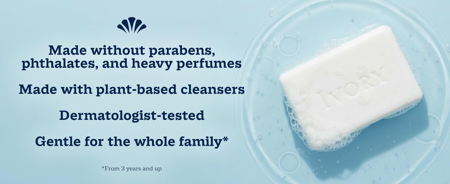 Made without parabens, phthalates, heavy perfumes, made with plant-based cleasers