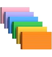 Index Cards 3x5 Flash Cards, 300 PCS Cue Cards, 3x5 Flashcards for Studying | Colored Ruled Note ...