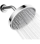 Homfan Fixed Shower Head High Pressure, 6” Single Function Basic Shower Head, 1 Set ABS+SS Shower...