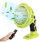 Cordless Fan Portable Camping Fan with 300LM LED Light,9W Battery Powered Desk Fan Compatible wit...