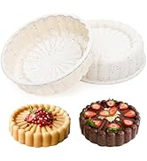 Vinino 2Pack Charlotte Cake Pan with Metal Reinforced Frame, 8 Inch Silicone Cake Pan for Baking,...