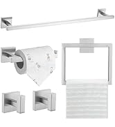 TQKAG 5-Piece Bathroom Hardware Set Brushed Nickel Classic Wall Mounted SUS304 Stainless Steel Ba...