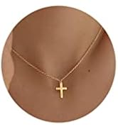 DEARMAY Cross Necklace for Women, Dainty Gold Silver Cross Necklaces for Women Simple Layered Sma...