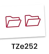 Brother Genuine P-touch TZe252 Label Tape in cardboard pack: Red on White 24mm