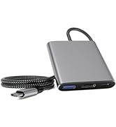 Battony USB C Multiport AV Adapter with 4K HDMI Output USB 3.0 Port, 50cm Braided Cable &amp; USB-C F...