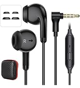 3.5mm Aux Jack Wired Earbuds with Mic &amp; in-Line Volume Control Headphones, Crystal Clear Audio Co...