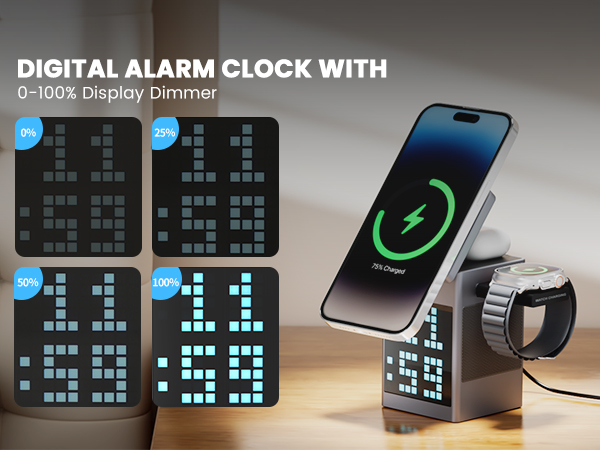 alarm clock with wireless charger