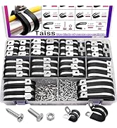 Taiss 270PCS Cable Clamps Assortment Kit,10 Sizes 1/4" 5/16" 3/8" 1/2" 5/8" 3/4" 1" 1-1/4" 1-1/2"...