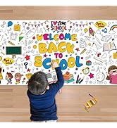 OHOME Back to School Giant Coloring Poster/Tablecloth - Back to School Decorations - 30 x 72 Inch...