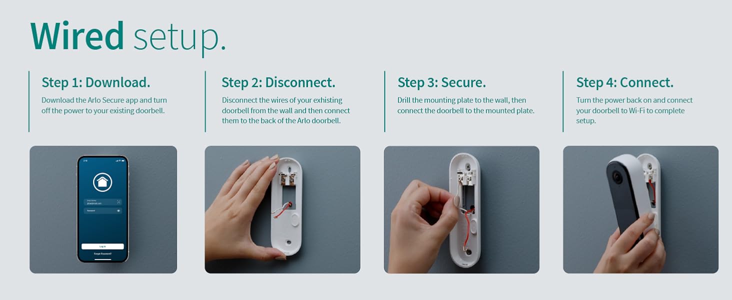 wired set-up for video doorbell easy simple set up steps