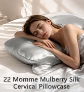 ZIMASILK 100% 22 Momme Mulberry Silk Cervical Pillow Case for Hair and Skin, Soft Silk Cover with...