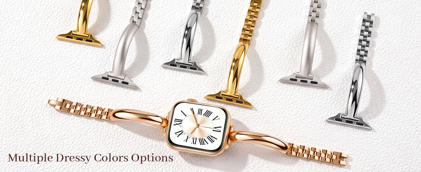 Slim gold apple watch band