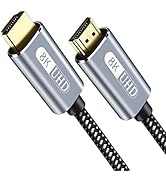 8K HDMI Cable 6 ft, HDMI 2.1 48Gbps High Speed Nylon Braided HDMI Cord with eARC HDR10 4:4:4 HDCP...