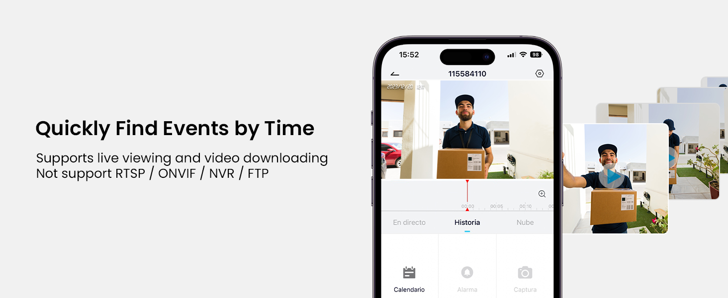 Quickly find events by time