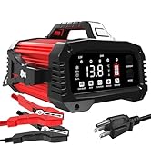 25Amp Car Battery Charger, Maintainer, 12V/24V LiFePO4 Lead Acid (AGM/Gel/SLA) Smart Trickle Char...