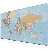 Samgula Desktop Mat World Map Full Desk Mouse Pad, Office Gaming Mousepad Large Mousepad, Compute...