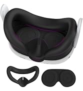 AMZDM Face Cushion Cover for Oculus Quest 3 Face Pad with Lens Covers Protectors Washable VR Sili...