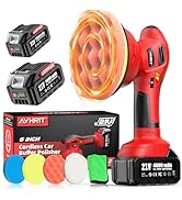 Avhrit 6 Inch Cordless Car Buffer Polisher: 2x4000mAh Batteries Car Buffer, Car Waxer Kit with 8 ...