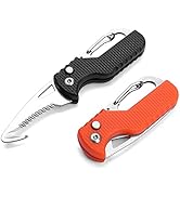 ITOKEY EDC Pocket Folding Knife, 2 Pack Small Keychain Knives, Box Seatbelt Cutter, Rescue EDC Ga...