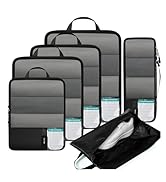 BAGAIL 6 Set Ultralight Compression Packing Cubes Packing Organizer for Travel Accessories Luggag...