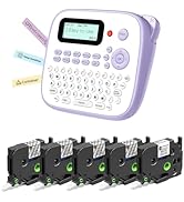 EazeID D210S Label Maker Machine with 5PK Clear Tapes Waterproof, Portable Labeler with Keyboard ...