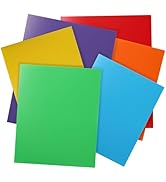 Cesil Plastic Folders with Pockets (6 Pack, Assorted Colors), Durable Heavy Duty File Folders wit...