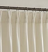 Farmhouse Linen Curtains 90 Inches Long for Living Room Dining 2 Panels Burlap Flax Pinch Pleated...