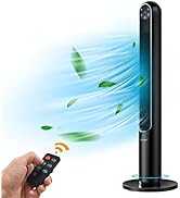 COSTWAY Tower Fan, 42-Inch Portable 80 Degrees Oscillating Fan with Remote, 3 Wind Modes, Smart C...
