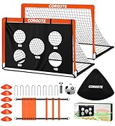 Soccer Goal, Kids Soccer Goals for Backyard Set, 2 Pack of 4x3ft Soccer Net with Soccer Ball, Por...