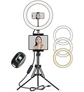 PEYOU 12" Selfie Ring Light with 60" Tripod Stand & 2 Phone Holders, Multifunctional LED Ring Lig...