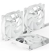 uphere 120mm White Case Fan Long Life for PC Computer Case Cooling 3-Pack(12WT3-3)