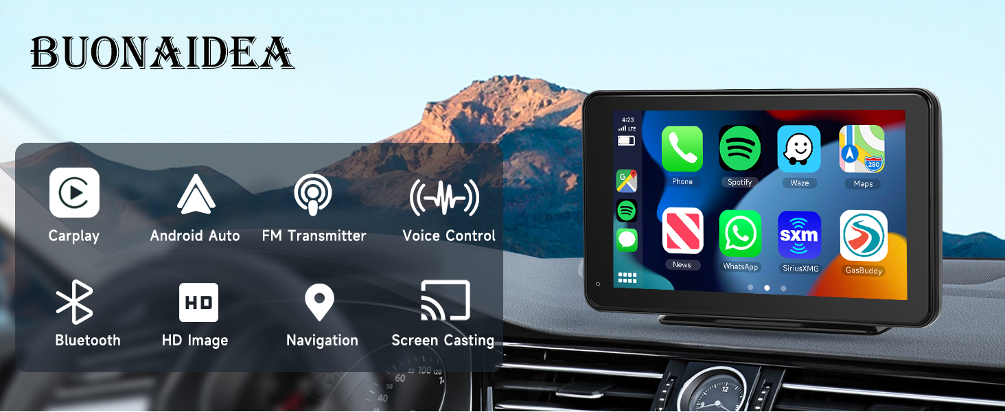 Wireless Car Stereo Compatable with Apple CarPlay and Android Auto