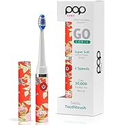 Pop Sonic Electric Toothbrush (Red Floral) - Travel Toothbrushes w/AAA Battery | Kids Electric To...