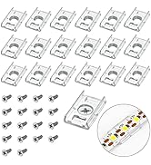 VIPMOON 100pcs Clear LED Strip Light Mounting Clips 8mm Width Holders and 100pcs Compatible Stain...