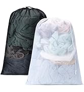 Aegero 2 Pack Mesh XL Laundry Bags,Machine Washable Dirty Clothes Organizer with Drawstring and I...