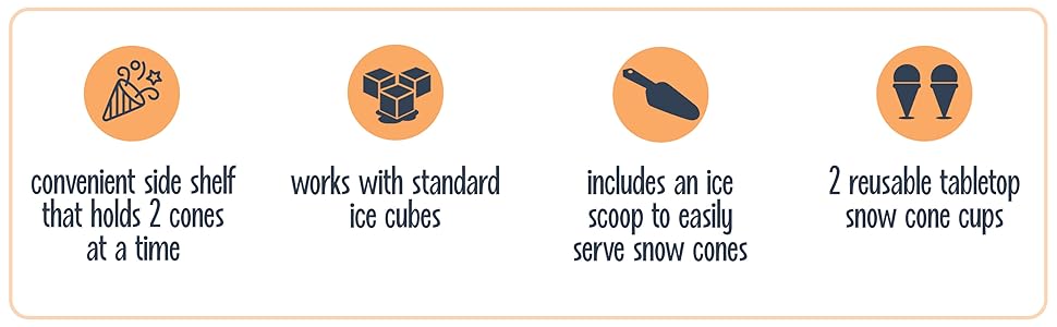 convenient side shelf that holds 2 cones at a time