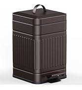 CEROELDA Small Trash Can with Lid-5L/1.3 Gal,Stainless Steel Outdoor Dog Poop Garbage Can-Farmhou...