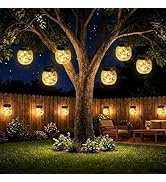 Fairdeer 12 Pack Solar Lanterns Outdoor Waterproof, Cracked Glass Hanging Globe Lightsfor Yard Fe...