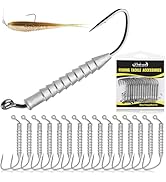 Dovesun 15PCS Hover Rig Jighead Swimbait Jig Heads for Bass Fishing Bass Hooks 1/0 3/0 5/0 Hover ...