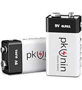 PKUNIN 9V Batteries Alkaline 9 Volt Battery for Smoke Detector 2 Pack, Long-Lasting Square 6LR61 ...