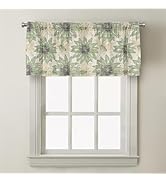 Horaldaily Kitchen Valance Window Curtain 54×18 inch, Sunflowers Green Window Treatment Short Top...
