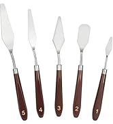 Palette Knife Set, 5 PCS Stainless Steel Painting Knives with Wood Handles for Acrylic Painting, ...