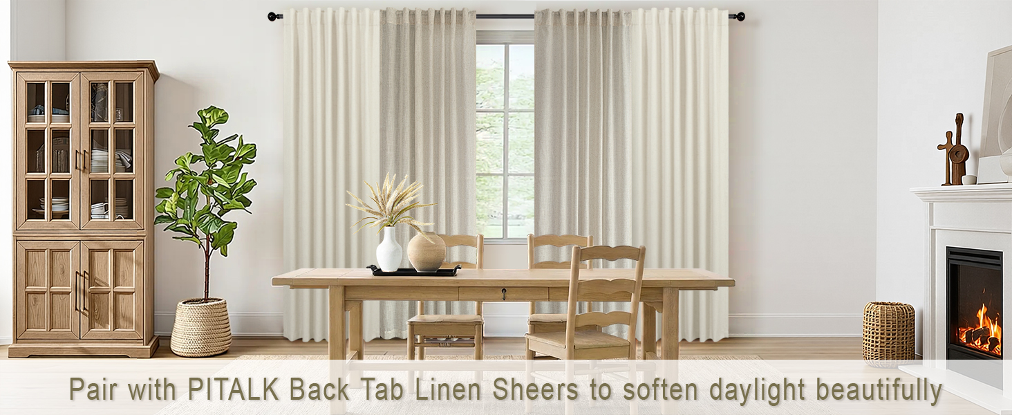 Pair with PITALK Back Tab Linen Sheers to soften daylight beautifully.
