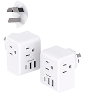 2 Pack Australia New Zealand Power Plug Adapter, Australia Travel Adapter with 3 American Outlets...