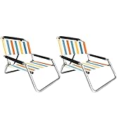 2 Pack of Neso Lightweight Water Resistant Beach Chairs with Shoulder Strap and Slip Pocket - Fol...