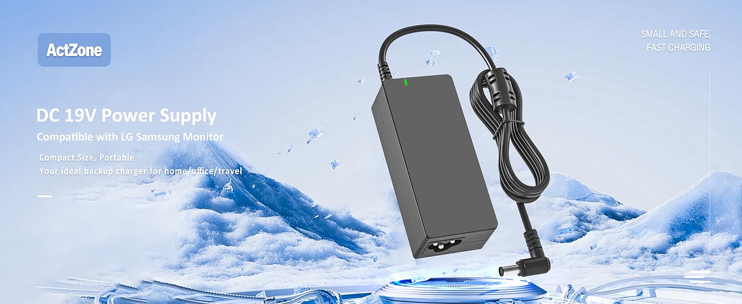 dc 19v power cord compatible with lg monitor