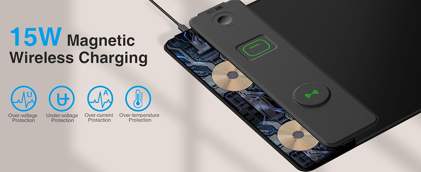 magnetic wireless charging mouse pad