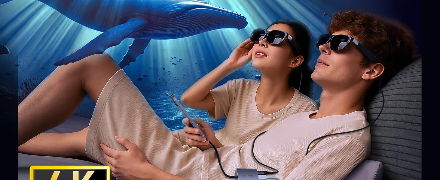 Text reads 'Dual 4K@60Hz Display'. Widescreen display setup showing multiple viewing angles with 4K resolution badge.