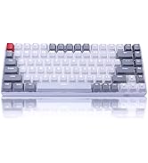 84 Keys Mechanical Gaming Keyboard, Grey&White Mixed Color Keycaps Gaming Keyboard with Red Switc...