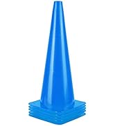 [5 Pack] 18 inch Traffic Cones, Safety Road Parking Cones,Agility Field Marker Cones for Soccer B...